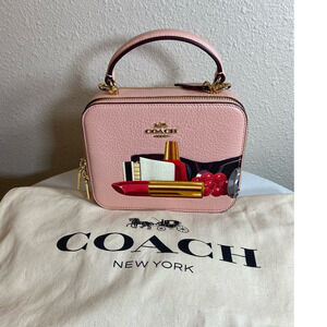 COACH Coach X Tom Wesselmann Box Crossbody Bag Leather Light Pink Multi w/Bag